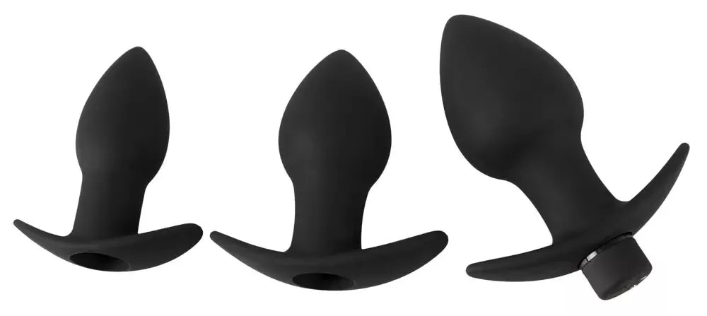 Black Velvets analinio lavinimo silikoninių kamštukų rinkinys su 10 režimų vibracija