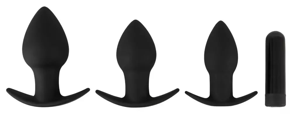 Black Velvets analinio lavinimo silikoninių kamštukų rinkinys su 10 režimų vibracija