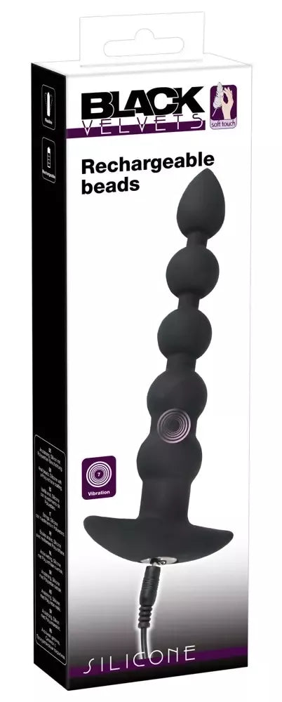 Black Velvets Bea 7 režimų intymių karoliukų sistema, silikoninė, įkraunama