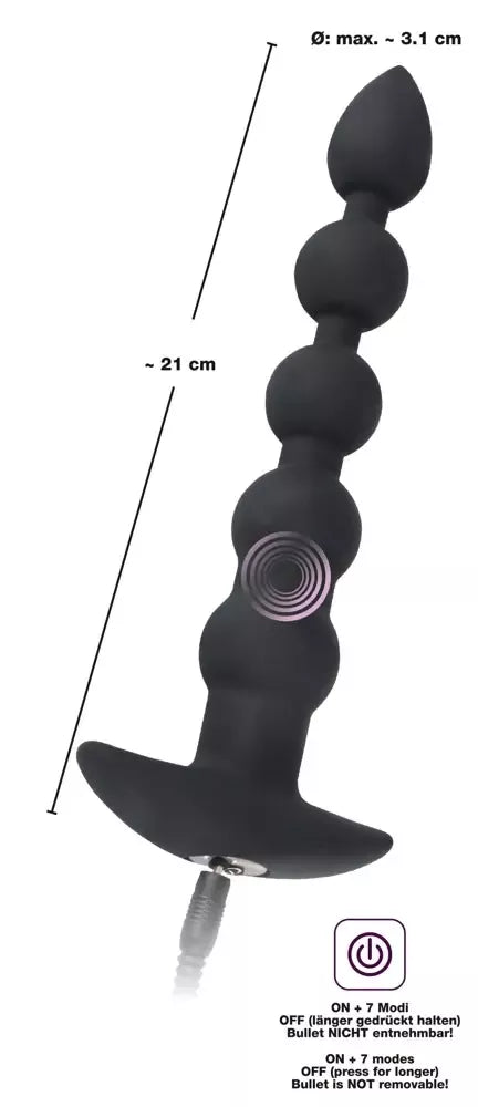 Black Velvets Bea 7 režimų intymių karoliukų sistema, silikoninė, įkraunama