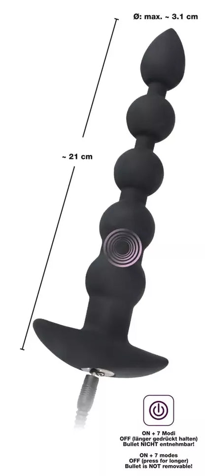Black Velvets Bea 7 režimų intymių karoliukų sistema, silikoninė, įkraunama