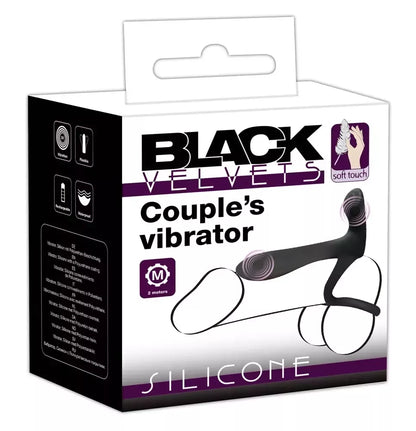 „Black Velvets“ dvigubo žiedo vibratorius poroms, atsparus vandeniui, juodas