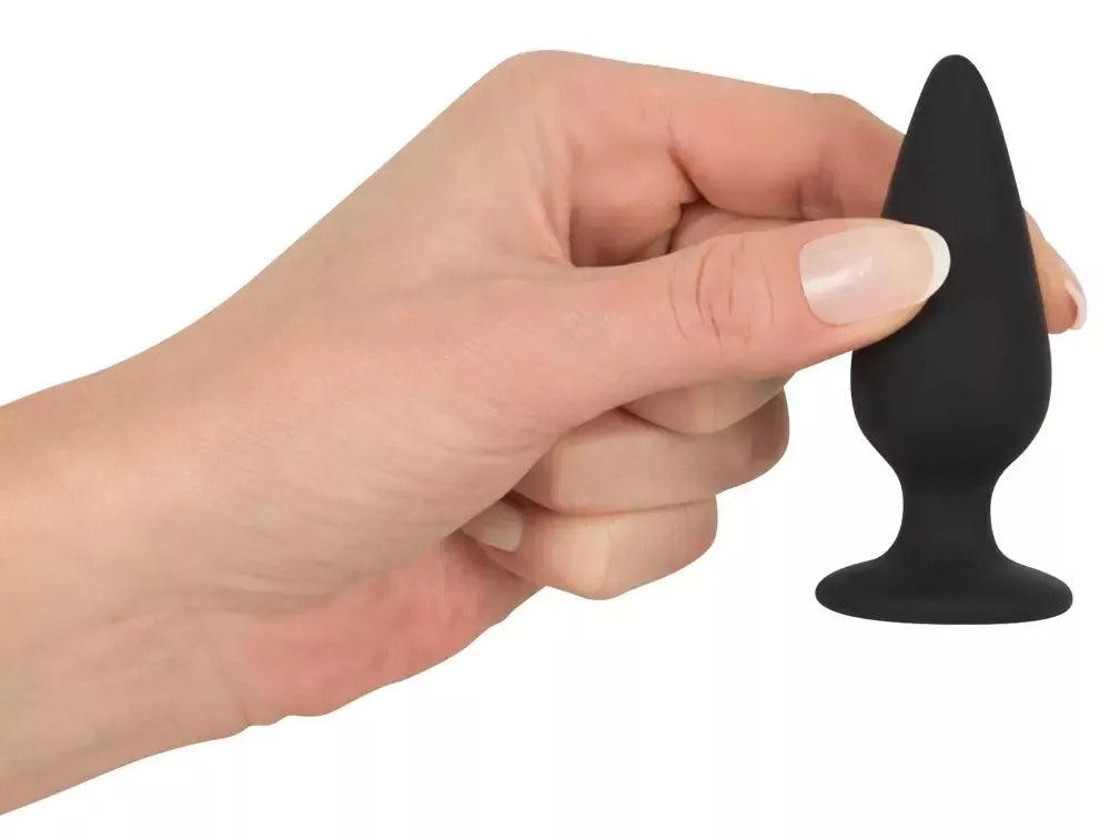 Black Velvets Intimate Plug S 40g silikoninis, kūginės formos, juodas