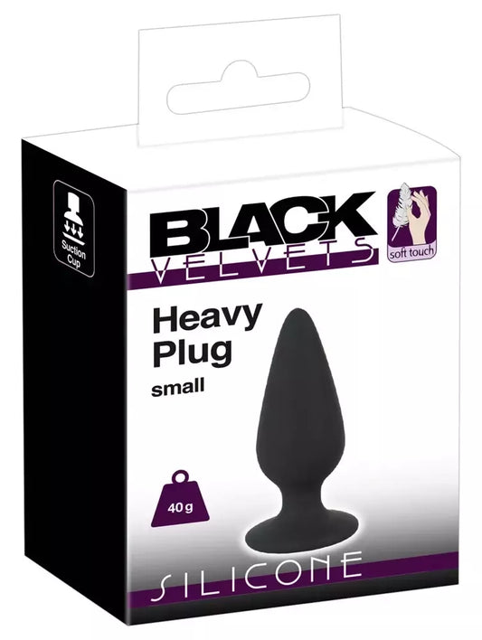 Black Velvets Intimate Plug S 40g silikoninis, kūginės formos, juodas