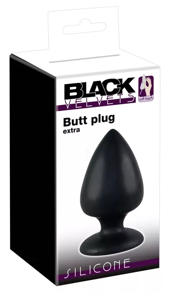 Black Velvets itin didelis silikoninis analinis kamštis su siurbtuku 14 cm