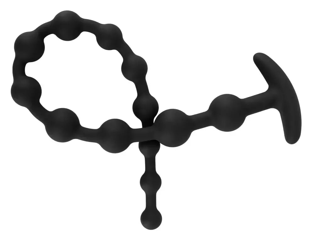 Black Velvets lanksti silikoninė rutuliukų grandinė, 50 cm, su saugia rankena