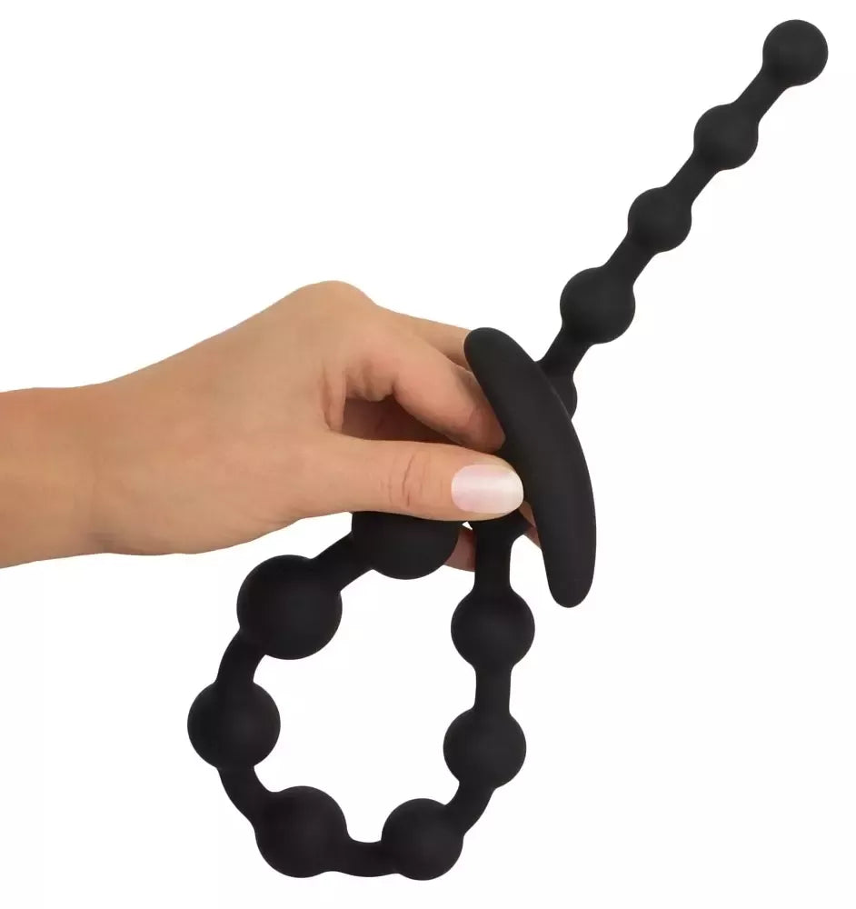 Black Velvets lanksti silikoninė rutuliukų grandinė, 50 cm, su saugia rankena