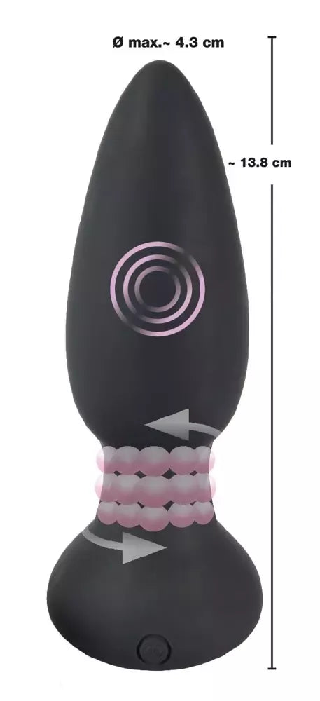 Black Velvets RC besisukantis silikoninis analinis kaištis 14 cm su nuotolinio valdymo pultu
