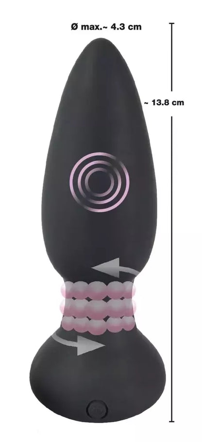 Black Velvets RC besisukantis silikoninis analinis kaištis 14 cm su nuotolinio valdymo pultu