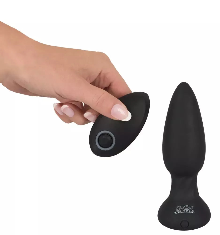 Black Velvets RC besisukantis silikoninis analinis kaištis 14 cm su nuotolinio valdymo pultu