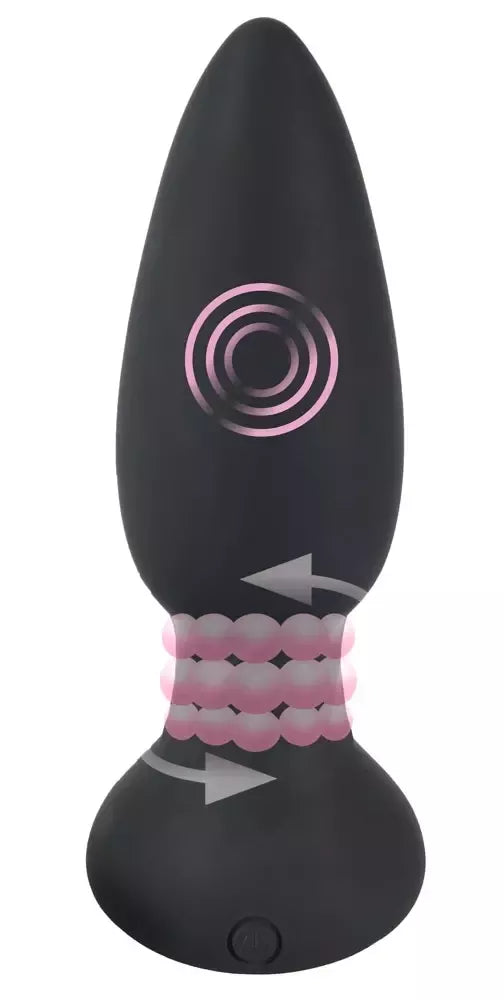 Black Velvets RC besisukantis silikoninis analinis kaištis 14 cm su nuotolinio valdymo pultu