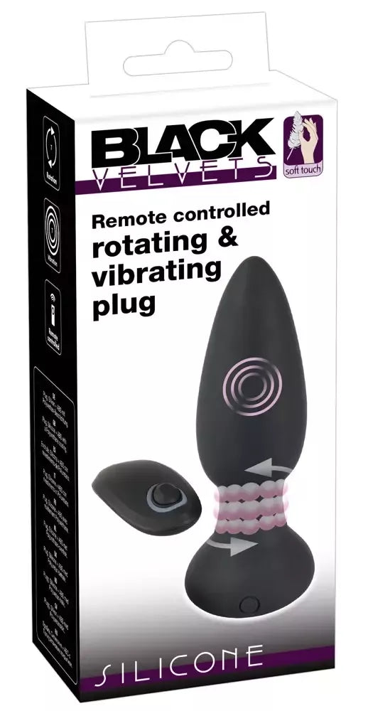 Black Velvets RC besisukantis silikoninis analinis kaištis 14 cm su nuotolinio valdymo pultu