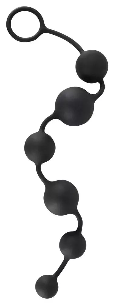 Black Velvets silikoninė analinių karoliukų grandinėlė 40 cm, juoda, lanksti konstrukcija