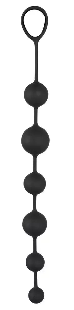Black Velvets silikoninė analinių karoliukų grandinėlė 40 cm, juoda, lanksti konstrukcija