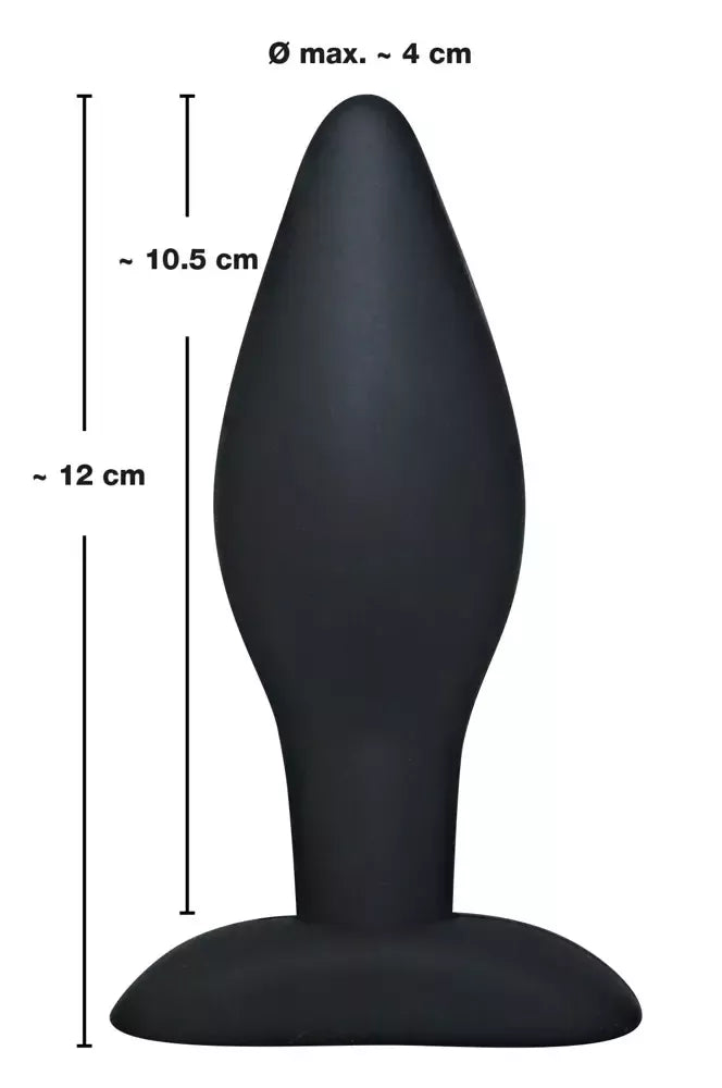 Black Velvets silikoninis didelis analinis kaištis 12 cm, lygus paviršius, juodas