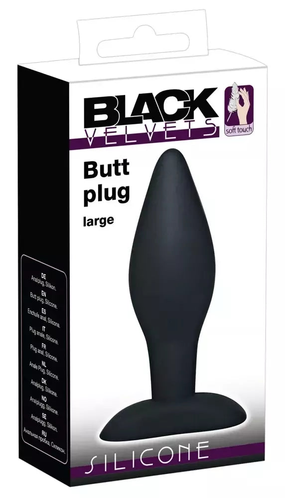 Black Velvets silikoninis didelis analinis kaištis 12 cm, lygus paviršius, juodas