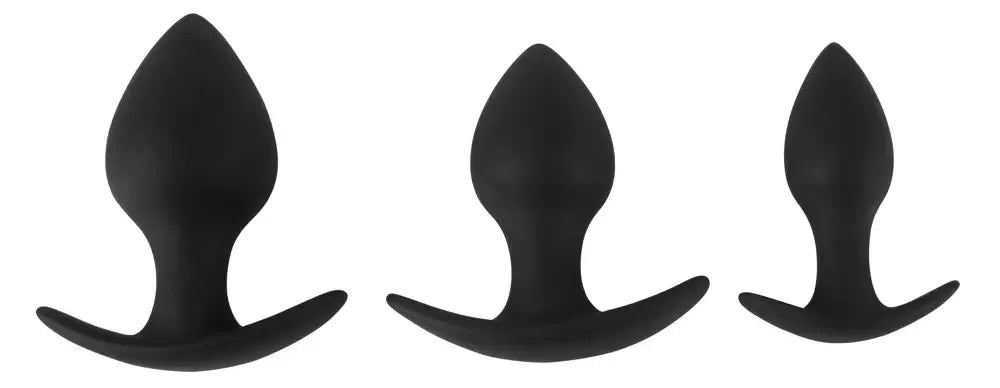 Black Velvets silikoninis treniruoklių rinkinys - 3 dydžiai, švelnus prisilietimas, juodos spalvos