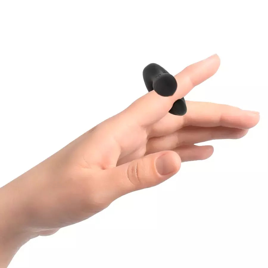 BLACK&SILVER DuckyMania įkraunamas silikoninis piršto masažuoklis, juodas