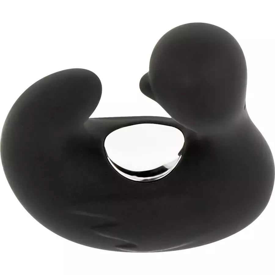 BLACK&SILVER DuckyMania įkraunamas silikoninis piršto masažuoklis, juodas