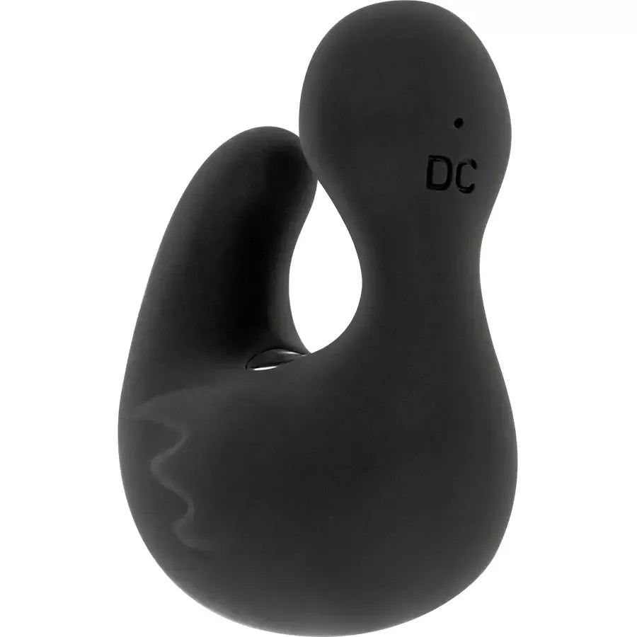 BLACK&SILVER DuckyMania įkraunamas silikoninis piršto masažuoklis, juodas