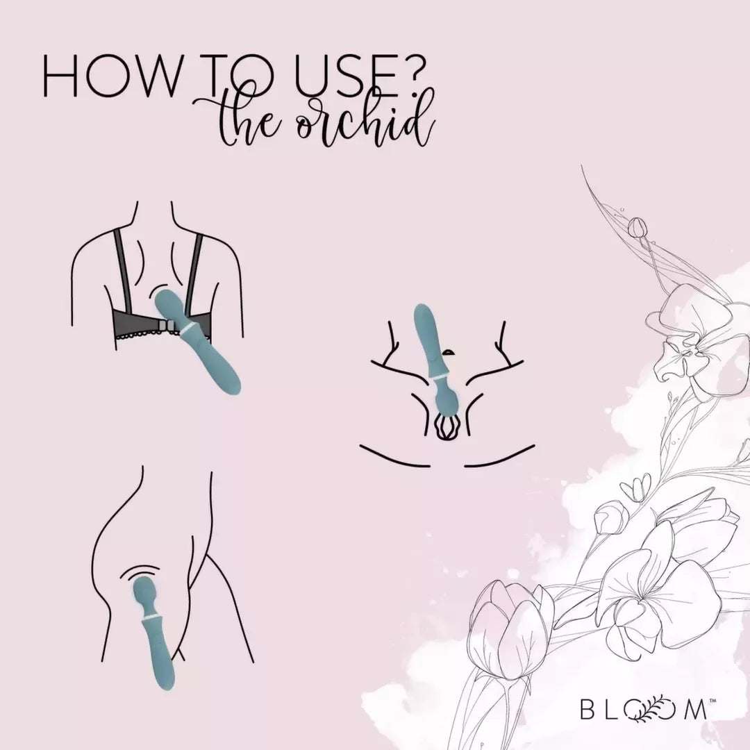 Bloom The Orchid Wand – įkraunamas masažuoklis, perbraukimo valdymas, violetinė