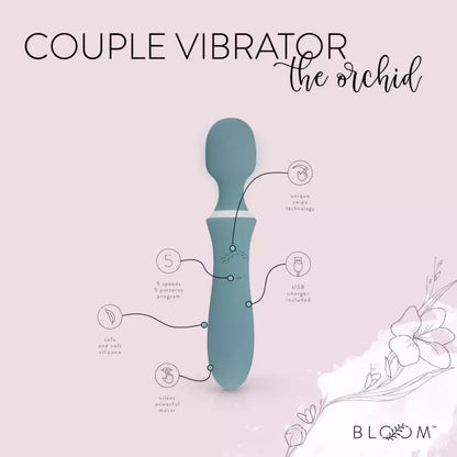 Bloom The Orchid Wand – įkraunamas masažuoklis, perbraukimo valdymas, violetinė