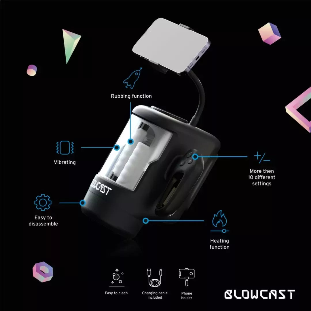 BLOWCAST WingXP intymus prietaisas su telefono laikikliu ir daugiafunkce sistema
