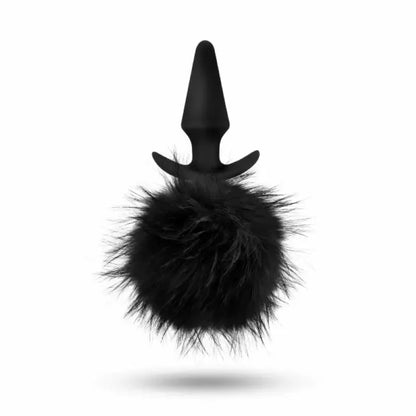 „Blush Anal Adventures Platinum Rabbit Tail Plug“ silikoninis juodas S
