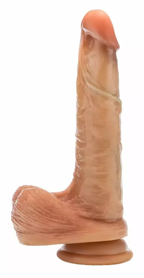 Blush DaVinci intymus silikoninis modelis su slankiojančia apyvarpe, 20 cm, smėlio spalvos