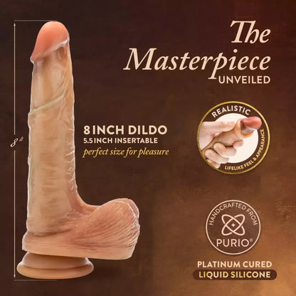 Blush DaVinci intymus silikoninis modelis su slankiojančia apyvarpe, 20 cm, smėlio spalvos