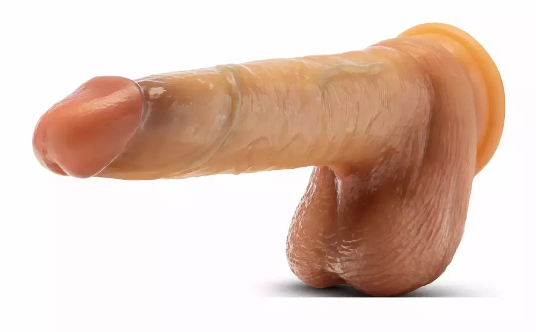 Blush DaVinci intymus silikoninis modelis su slankiojančia apyvarpe, 20 cm, smėlio spalvos