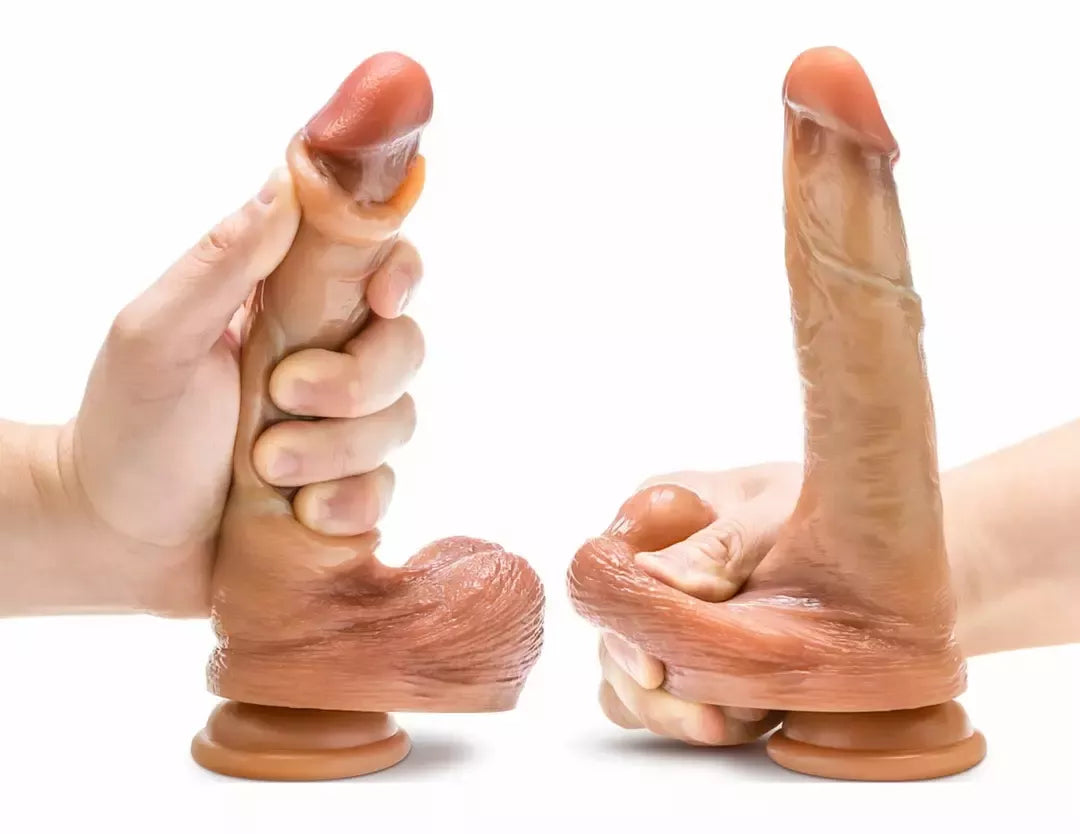 Blush DaVinci intymus silikoninis modelis su slankiojančia apyvarpe, 20 cm, smėlio spalvos