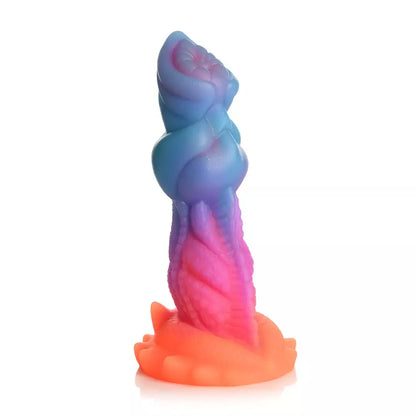 Blush Novelties Aqua Cock silikoninis modelis, tamsoje šviečiantis mėlynas, 20 cm