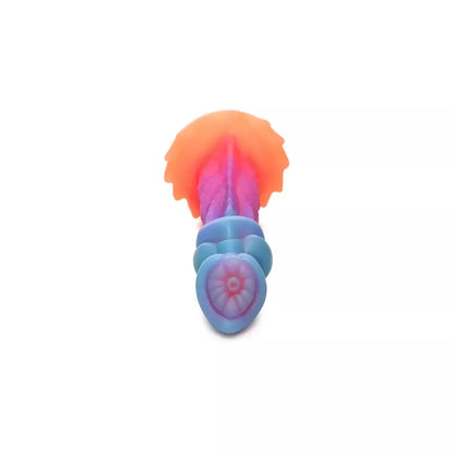 Blush Novelties Aqua Cock silikoninis modelis, tamsoje šviečiantis mėlynas, 20 cm