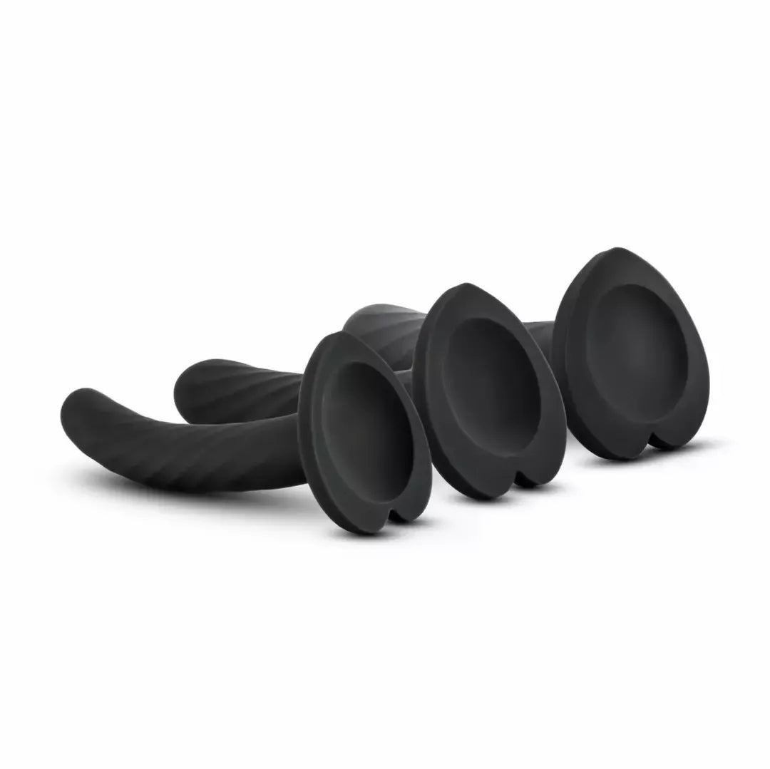 Blush Novelties Temptasia Twist silikoninis rinkinys, 3 dydžiai, su siurbtuku, violetinis