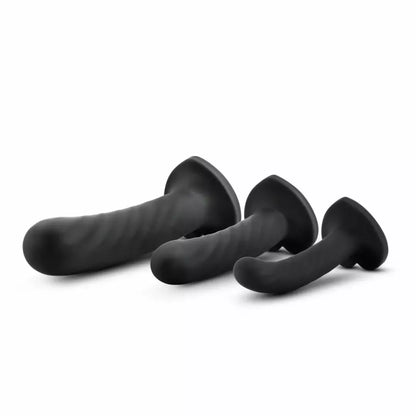 Blush Novelties Temptasia Twist silikoninis rinkinys, 3 dydžiai, su siurbtuku, violetinis
