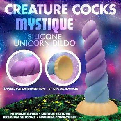Blush Novelties Unicorn Horn silikoninis fantastinis žaislas, daugiaspalvis, 20 cm