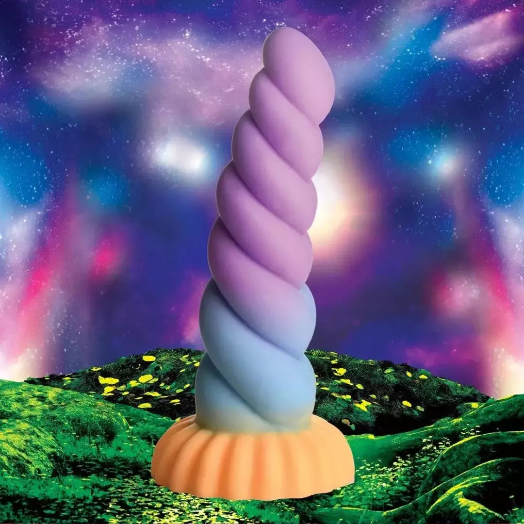 Blush Novelties Unicorn Horn silikoninis fantastinis žaislas, daugiaspalvis, 20 cm