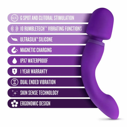 Blush Wellness Dual Sense Purple daugiafunkcis silikoninis masažuoklis