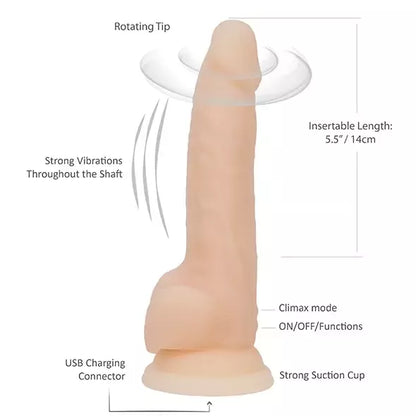 BMS Factory Naked Addiction besisukantis intymus prietaisas, 20 cm, vanilės spalvos