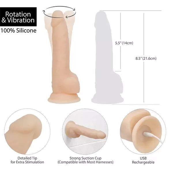 BMS Factory Naked Addiction besisukantis intymus prietaisas, 20 cm, vanilės spalvos