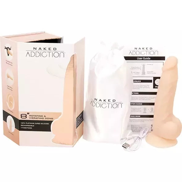 BMS Factory Naked Addiction besisukantis intymus prietaisas, 20 cm, vanilės spalvos