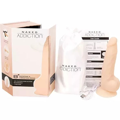 BMS Factory Naked Addiction besisukantis intymus prietaisas, 20 cm, vanilės spalvos