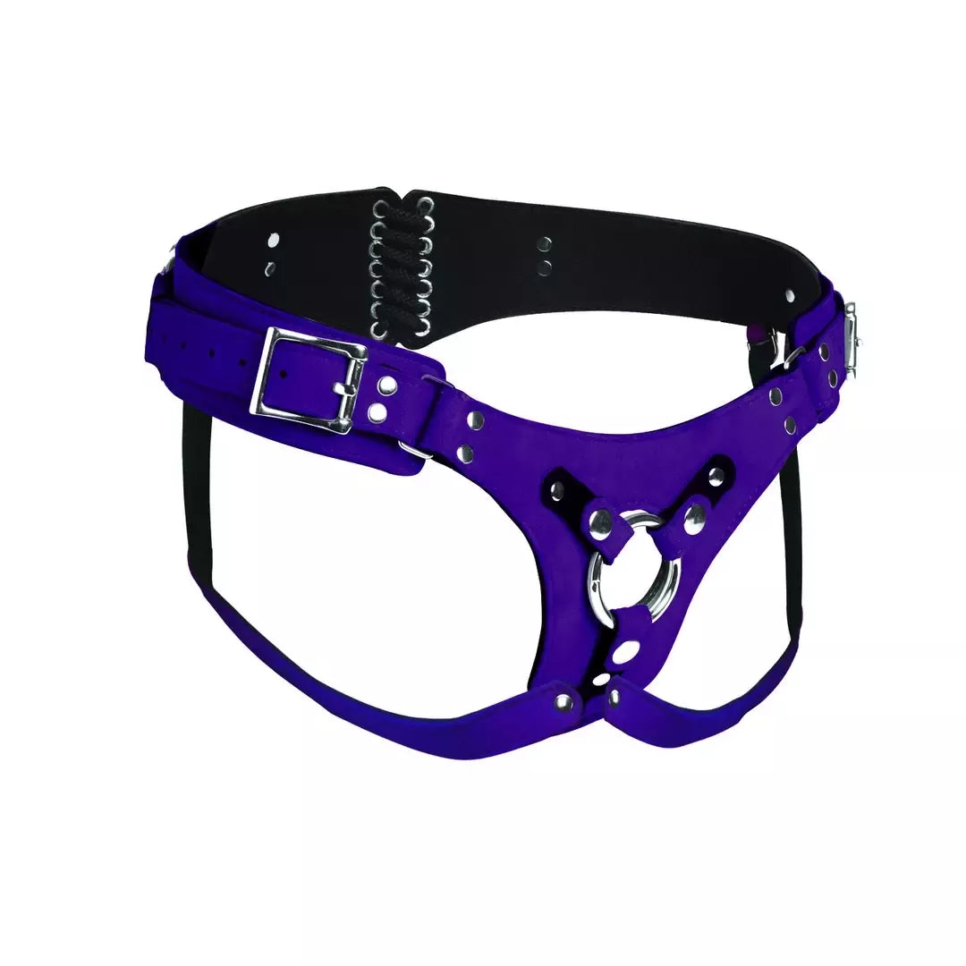 Bodice Deluxe Leather Corset Harness Purple - Reguliuojamo komforto modelis