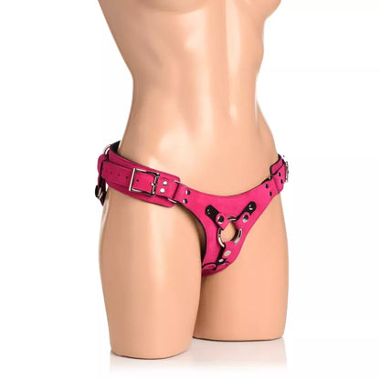 Bodice Deluxe Leather Harness purpuriniai – reguliuojama korseto sistema