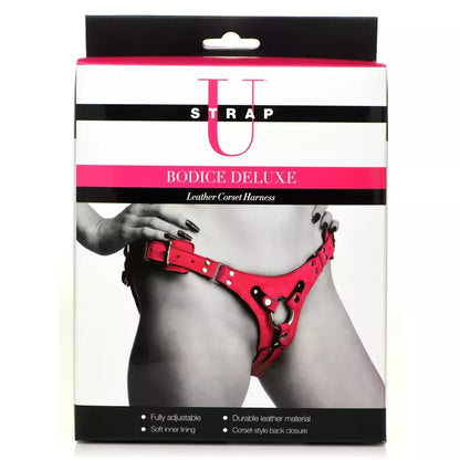 Bodice Deluxe Leather Harness purpuriniai – reguliuojama korseto sistema