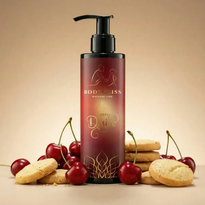 BodyGliss Cherry Desire masažinis aliejus ir lubrikantas 150ml su vitaminu E
