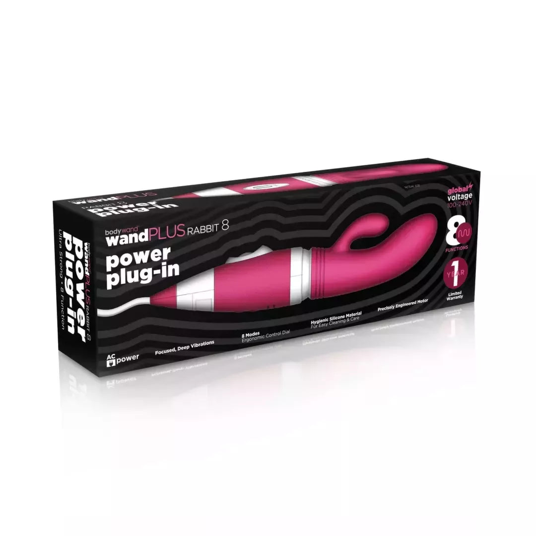 Bodywand Wand Plus Power Plug-In Rabbit – ergonomiškas silikoninis asmeninis masažuoklis