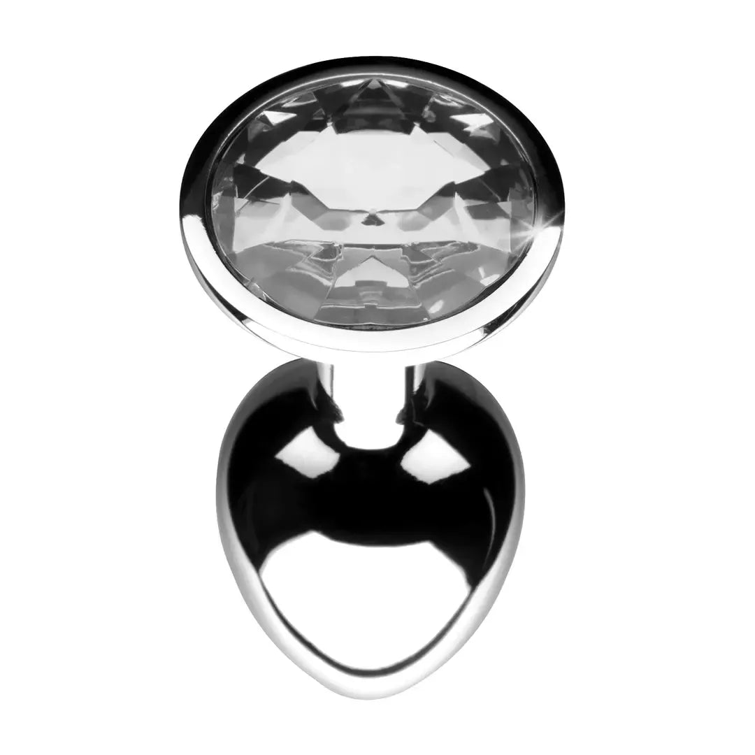 Booty Sparks Clear Gem Plug Small – aliumininis, smailėjantis, su kristalo akcentu