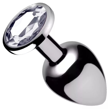 Booty Sparks Clear Gem Plug Small – aliumininis, smailėjantis, su kristalo akcentu